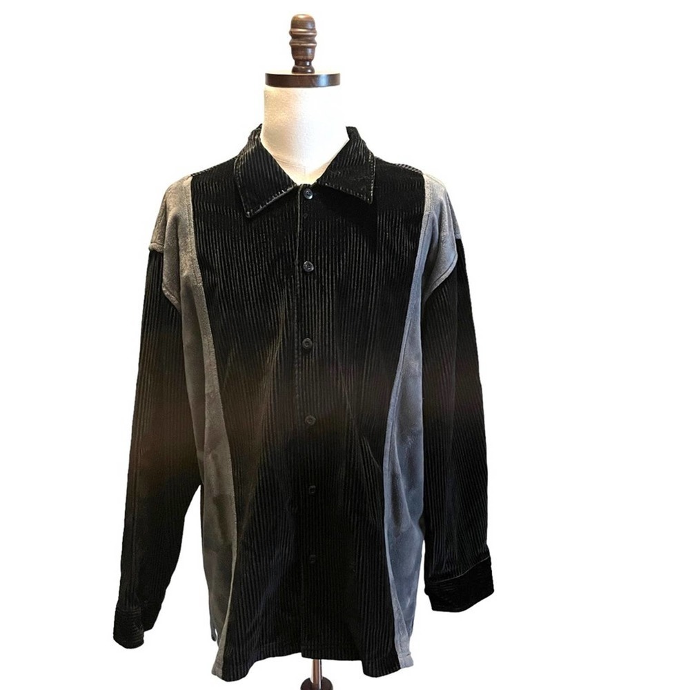 Vintage Streetwear GODBODY Collection Jacket Black Size Large Flocked PVC 90s